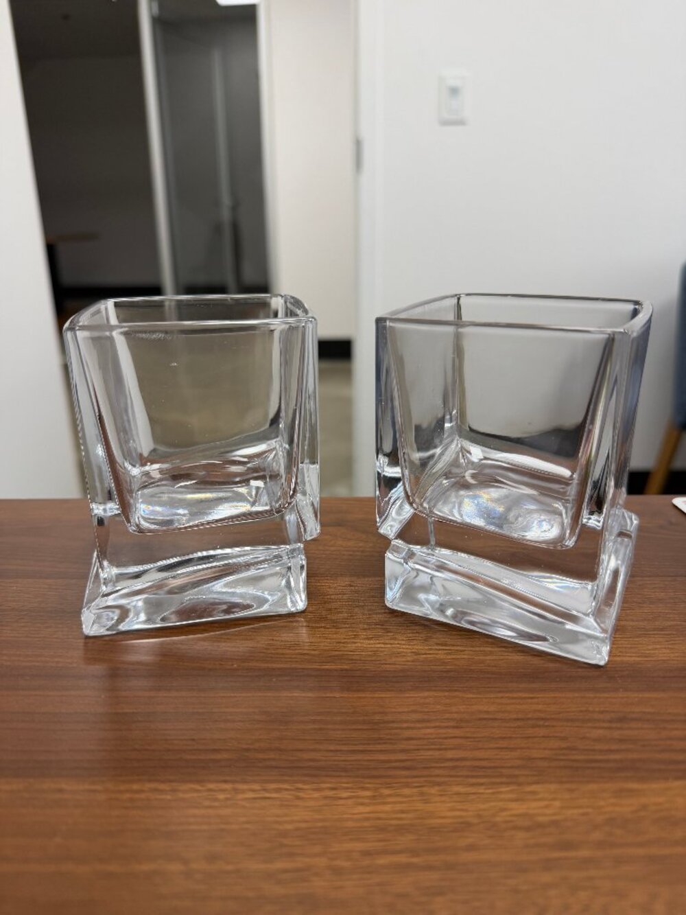 JoyJolt Carre Square Whiskey Glasses, 10oz. (Set of 2)